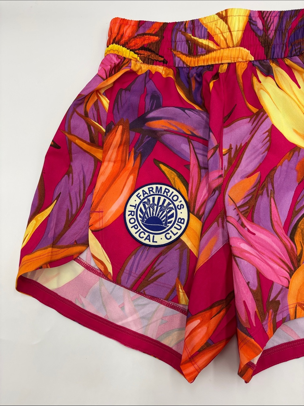 Adidas x Farm Rio Pacer Shorts in Pink/Yellow/Fuchsia - Picture 3 of 6